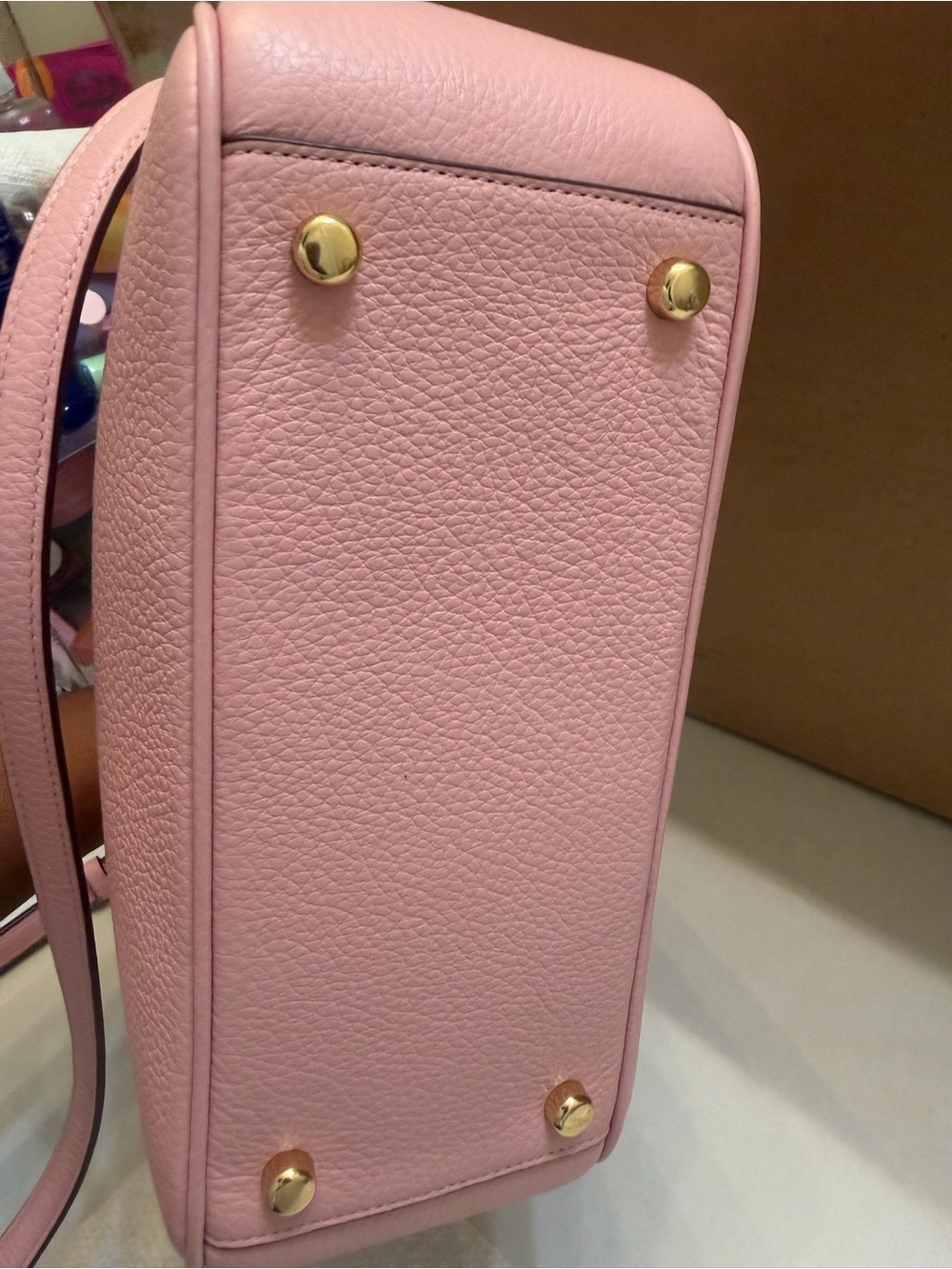 Coach Powder Pink Savannah Pebbled Leather Small Satchel with Gold Hardware - Picture 6 of 6